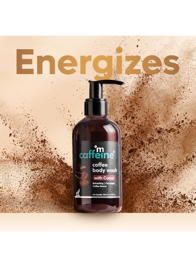 mCaffeine Coffee Body Wash with Cocoa | De-Tan & Deep Cleansing | Enriched with Vitamin E & in Energizing Aroma of Chocolate | Shower Gel | Suitable for All Skin Types | For both Men & Women - 200ml - Image 4